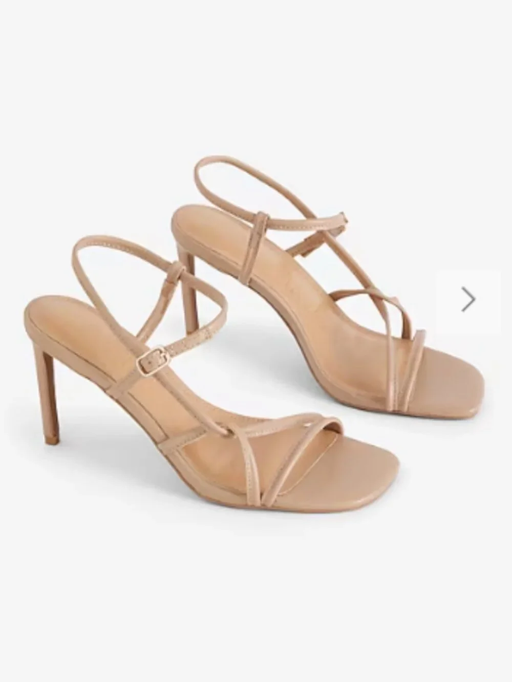NWT Express Neutral Cream Strappy Mid Heeled Sandals - Size 7